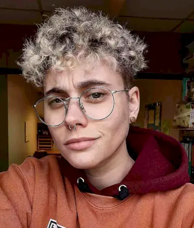 Androgynous Curly Top with Short Sides