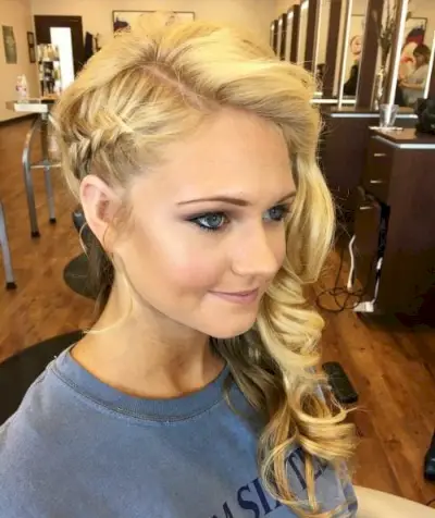 Inspiring Braided Side-Swept Down Hair