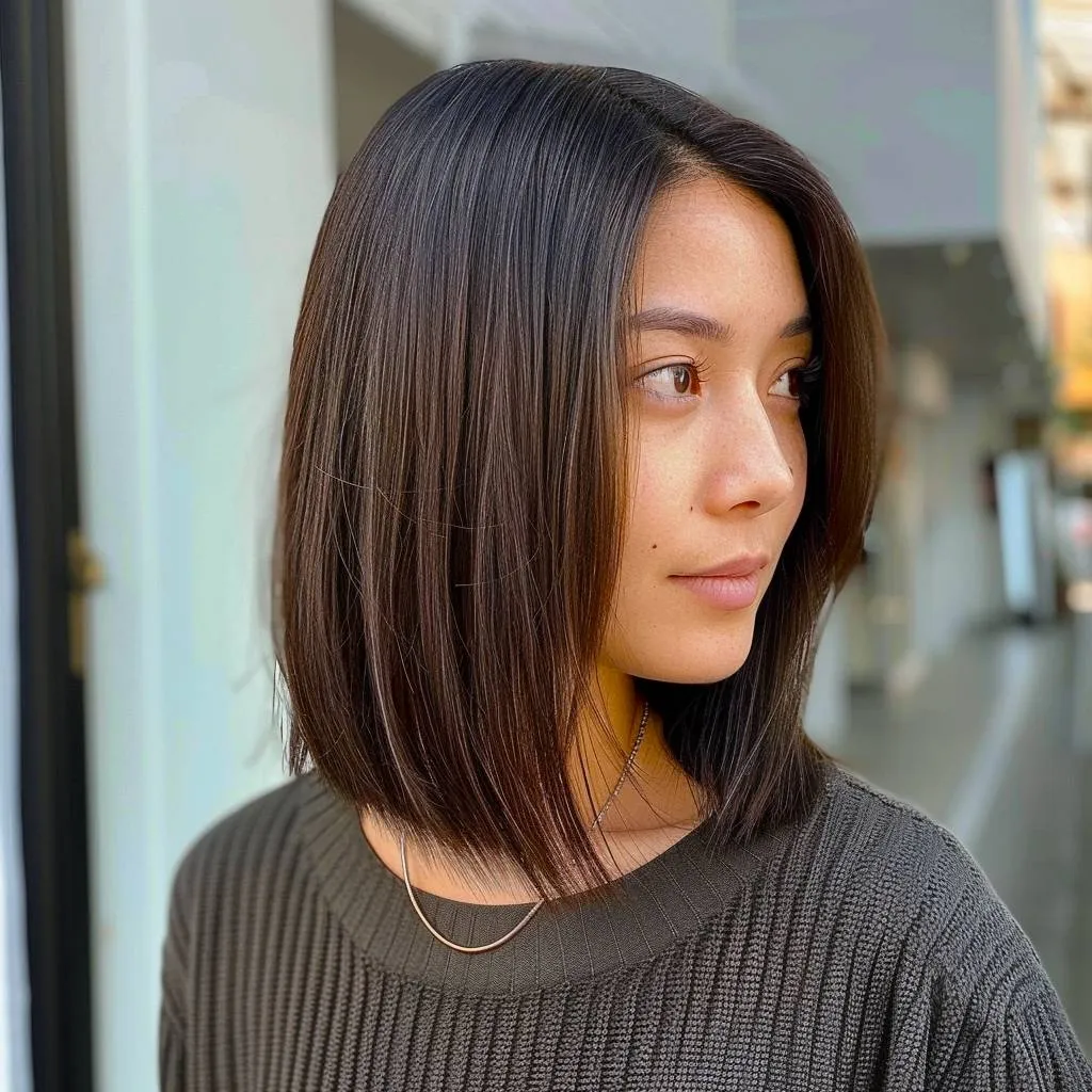 Peinado relajado apenas hecho con textura natural y capas suaves que enmarcan el rostro.' title=