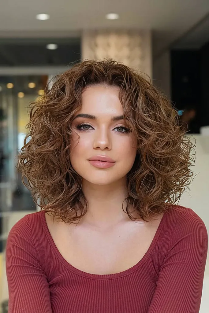 Söt frisyr för vågigt lockigt hår' title=