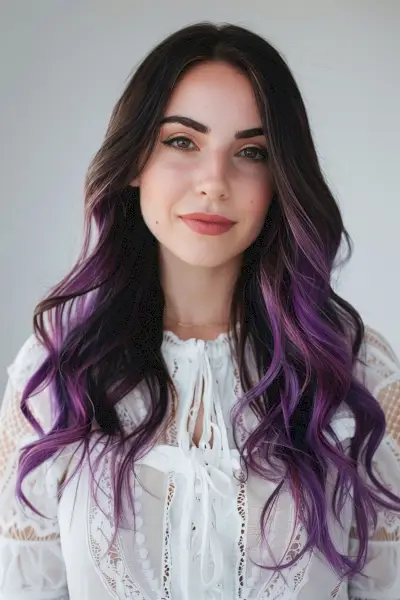 Purple Ombre Haircut Side
