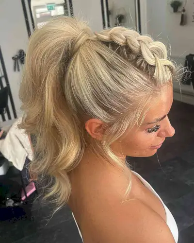 Voluminous Blonde Braided Pony for Rave Parties