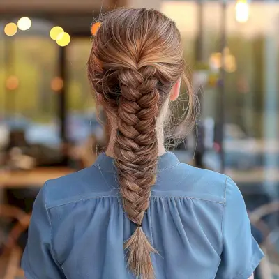 Picture of a fishtail braid party hairstyle