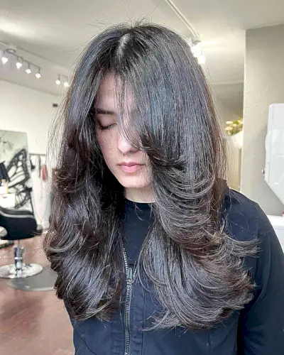 Face-Framing Blowout Butterfly Hairstyle