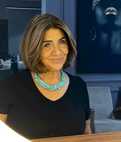 Dark Blonde Balayage on a Middle-Parted Bob