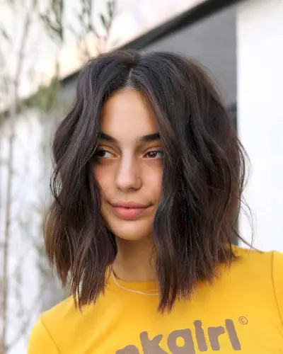 center parted bob hairstyle