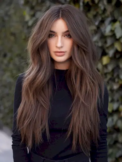 Thick Hair with a Center Part