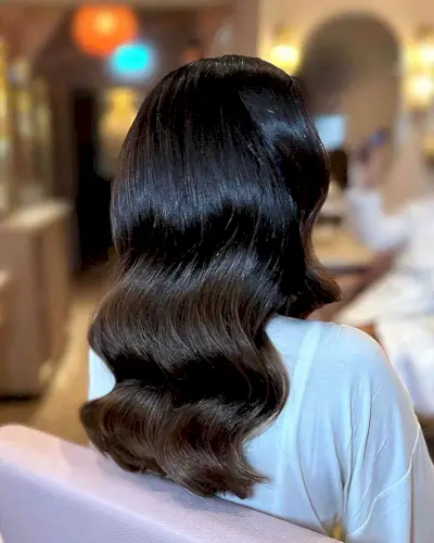 Medium-Length Soft Polished Hollywood Waves