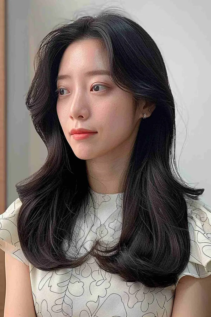 Femeie cu păr de lungime medie, coafată într-o permanentă digitală C-curl, care adaugă un efect moale și volum' title=