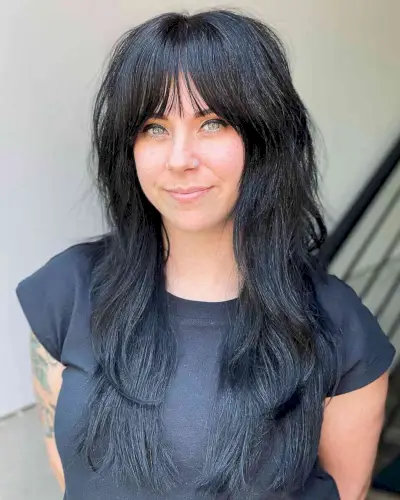 Long-Length Razored Shag with Light Bangs for a Wash-and-Wear Style