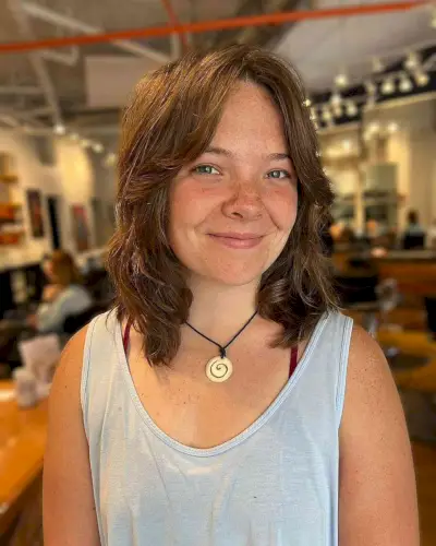 Shoulder-Length Soft Shag Wash-and-Go Style