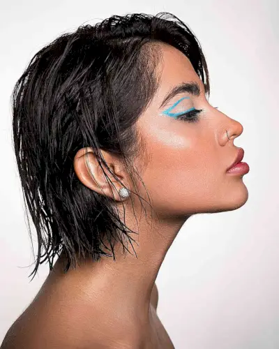 Wash-and-Go Short Tousled Wet Hairstyle