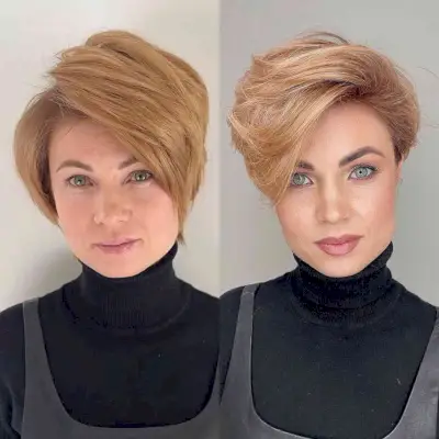 Side-Swept Style on Short Hair with a Deep Side Part