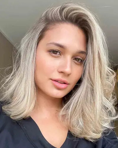 Shoulder-Length Hair with a Deep Side Part