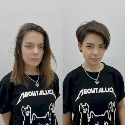 Deep Side-Parted Textured Pixie Cut