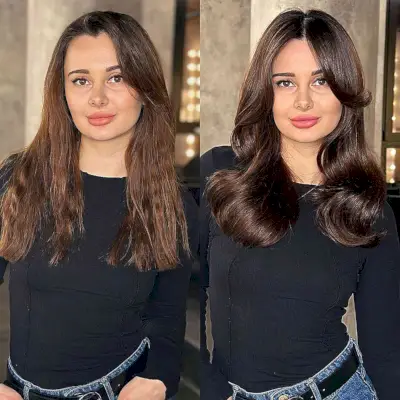 Sweeping Chocolate Side Bang for Large Foreheads