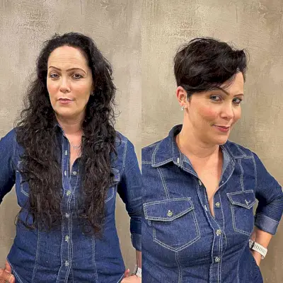 Side Bangs on a Pixie Cut with Sideburns for Big Foreheads