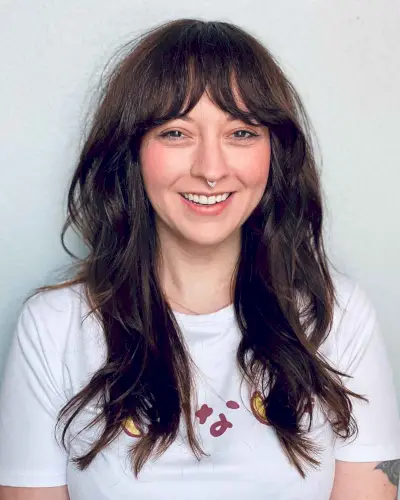 Face-Framing Bangs for Large Foreheads