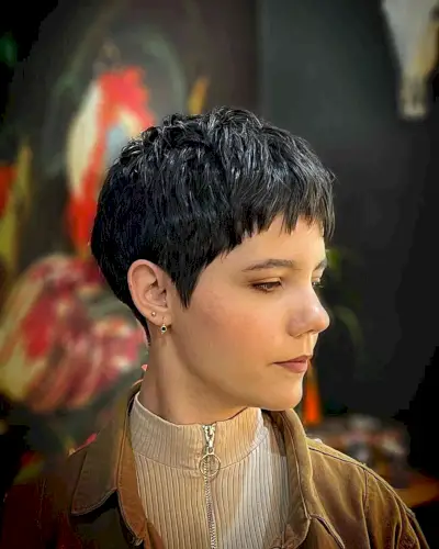 Classic Choppy Pixie with Short Fringe 1990s Hairstyle