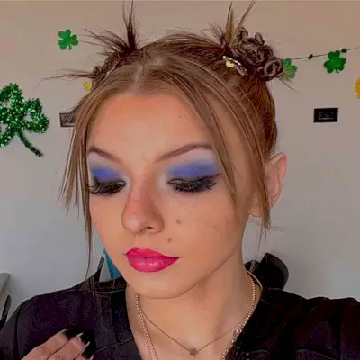 Old-School Y2K Mini Swirled Buns with Cheek-Length Middle Part Bangs