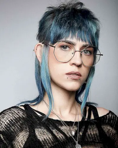 Medium Alt Hairstyle with Textured Top and Bangs