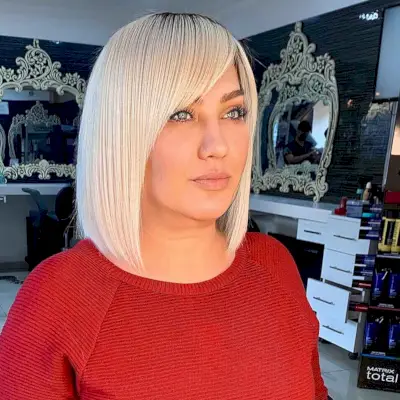 Flat Side-Swept Bangs for Medium-Length Hair