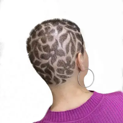 Shaved Head with Designs