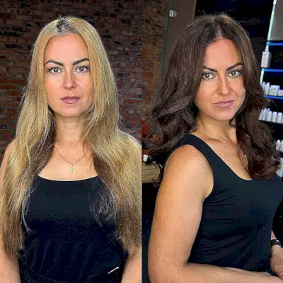 Middle-Parted Dark Chocolate Hair for Ladies Aged 30