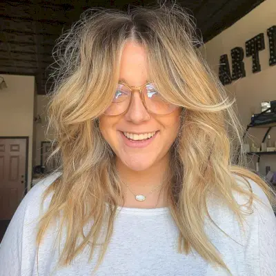 Shaggy Cut with Long Curtain Bangs