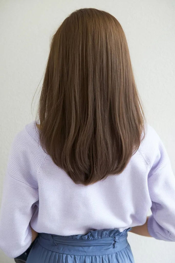 太い髪のためのストレートU字型ヘアカット' title=