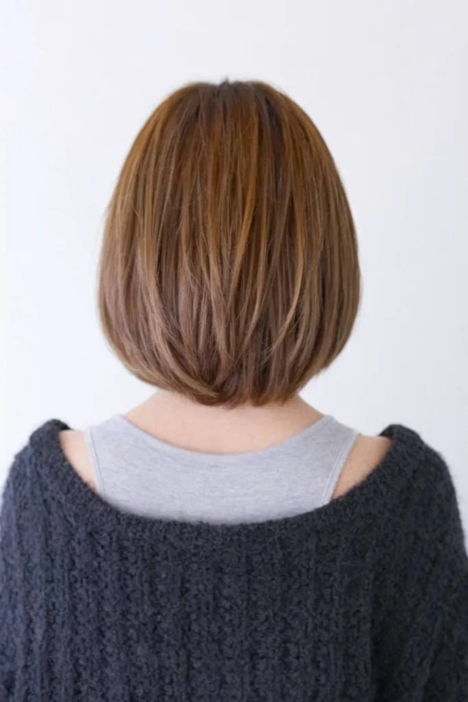 細い髪のためのU字型ショートヘアカット' title=