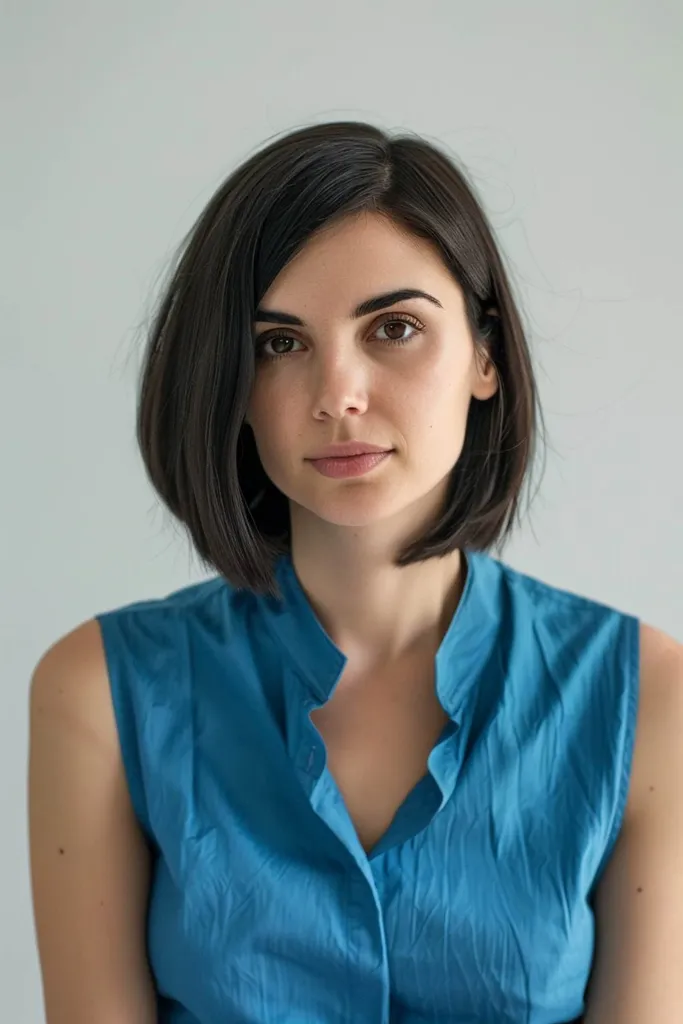 가는 모발부터 중간 길이의 모발에 볼륨과 구조를 더해주는 깊은 갈라진 사하그 컷입니다.' title=