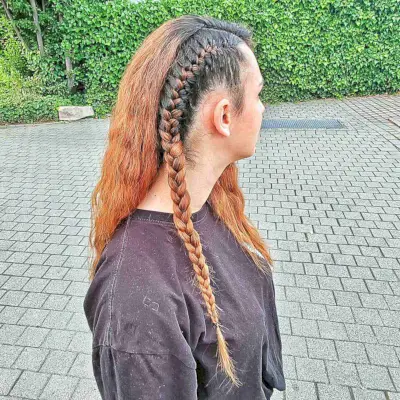 Cheerleading French Side Braid with Side Part for Long Haircut