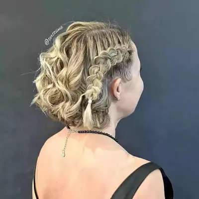 Cheerleaders Side Braid and Curls on Short Hair