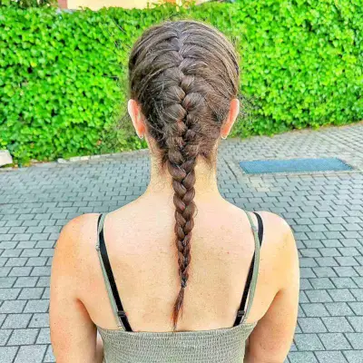 Long French Brunette Braided Style for Young Cheerleaders