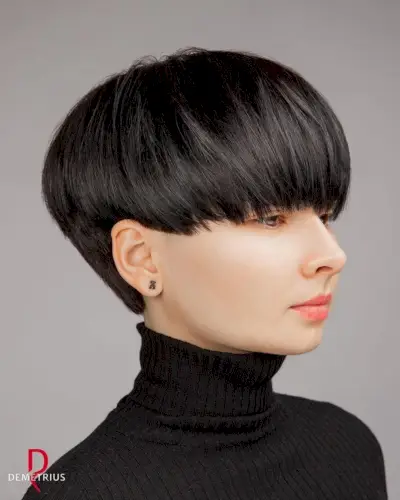 Bowl cut with bangs for women