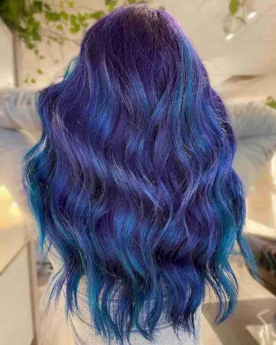 Winter Navy Blue and Purple for Long Hair
