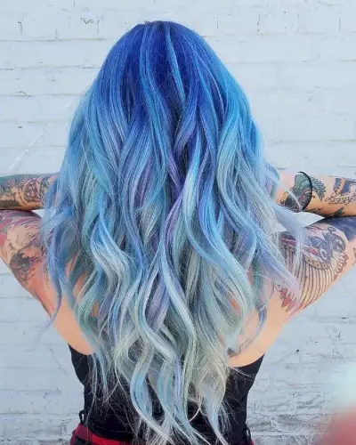 Icy Blue with Pops of Pastel Purple