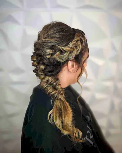 Hawaiian Low Side Pony with Intricate Braids for Medium to Long Hair