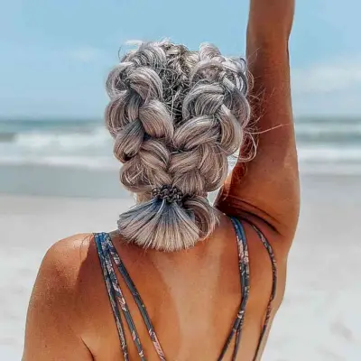 Hawaiian Pull-Through Double Dutch Braids for Medium Hair