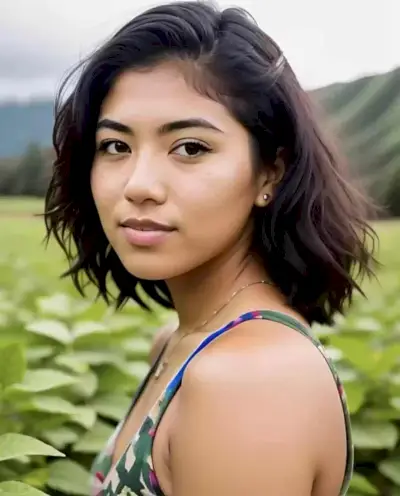 Effortless Side-Parted Short Hair for a Hawaiian Summer