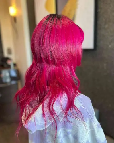 Medium Jellyfish Princess Cut on Hot Pink Hair
