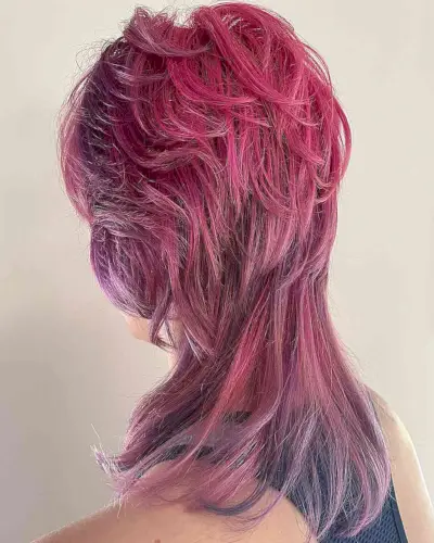 Medium-Length Pink Jellyfish Hair with Soft Purple Hues