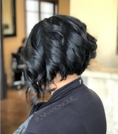 Curled Layered A-Line Bob