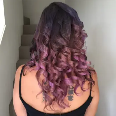 Fun & Bouncy Curls with Purple Tones