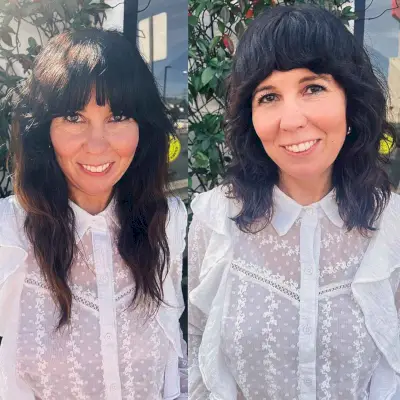 long shaggy bob with bangs for ladies over 50