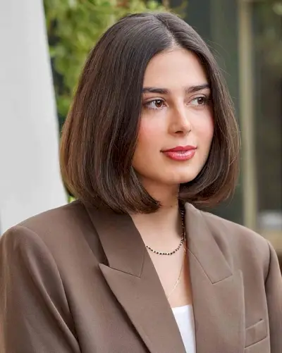 Professional Middle-Parted Rounded Bob Style 