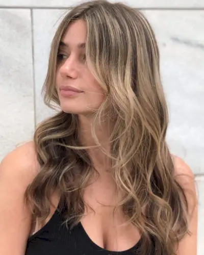 Subtle Angle & Long Layers with a Middle Part