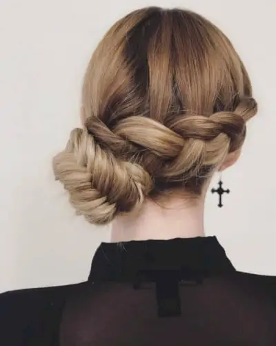 Lovely Side Low Bun With Braids