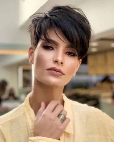 Textured Long Pixie Cut